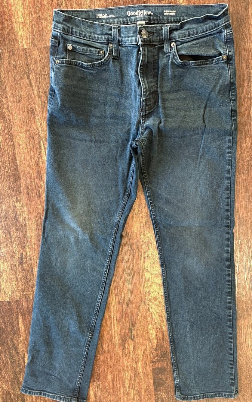 Goodfellow & Co Mens Slim Fit Straight Leg Jeans Dark Gray Denim 32x32